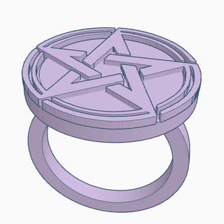 Pentagramm Ring Symbol Star Wicca heilig Geometrie 3d print model - Mito3D
