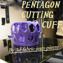 pentagon cutting cuff jewelry 3d model 3d-printing bangle design easy print fashion gift math pentatonic printable stl voronoi band 3d print model - Mito3D