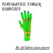 pentagothic finger handcuff jewelry pentagon steampunktendencies gothic ring punck steampunck pentacle magic cosplay game thrones vampyr vampir chain 4d printing 3d print model - Mito3D