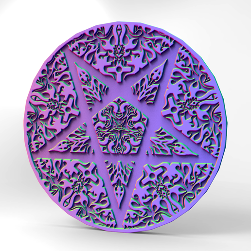 Pentagramm Untersetzer Kunst Mandala witchy heidnisch Anti Christus 3D print model - Mito3D