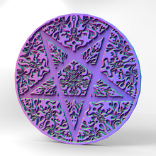 pentagramma sottobicchiere arte mandala strega pagano anti Cristo 3d print model - Mito3D