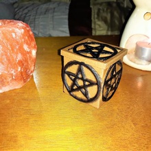 pentagram elektrikli mum kutusu ev pagan sihirli büyü jewlery depolama ışık 3d print model - Mito3D