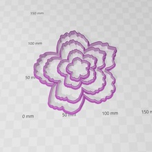 peony Blume flower cookies Fräser home cutter Pfingstrose Formen schneiden 3d print model - Mito3D