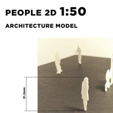uomini donna 2d 1 50 modulor corbusier arte architettura modello diorama scala persona figura mobilia 3d print model - Mito3D