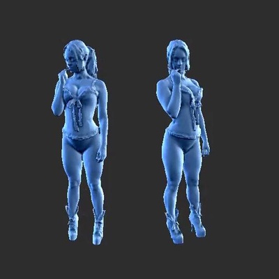 donna f3 figura diorama arte umano uomo carattere minifigure corpo ragazza femmina 3d print model - Mito3D