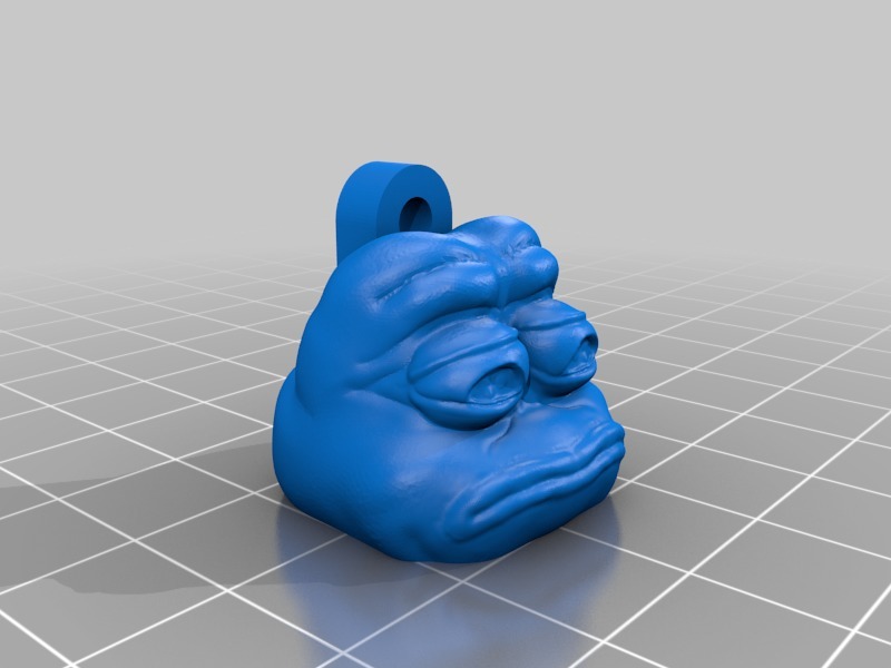 Pepe cabeça chaveiro chave chaveiros 3D print model - Mito3D