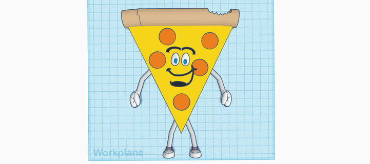 biber Pizza Sanat Pizza pepperoni pepperoni Pizza Pizza kişi dilim Pizza ısırmak Pizza mutlu Pizza 3d print model - Mito3D