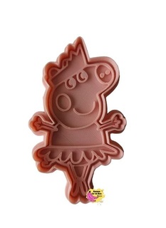 peppa pig bailarine cookie cutter cookies sugar paste biscuit fondant biscuitcutter polymer clay stamp texture texturizer persons cartoons 3d print model - Mito3D