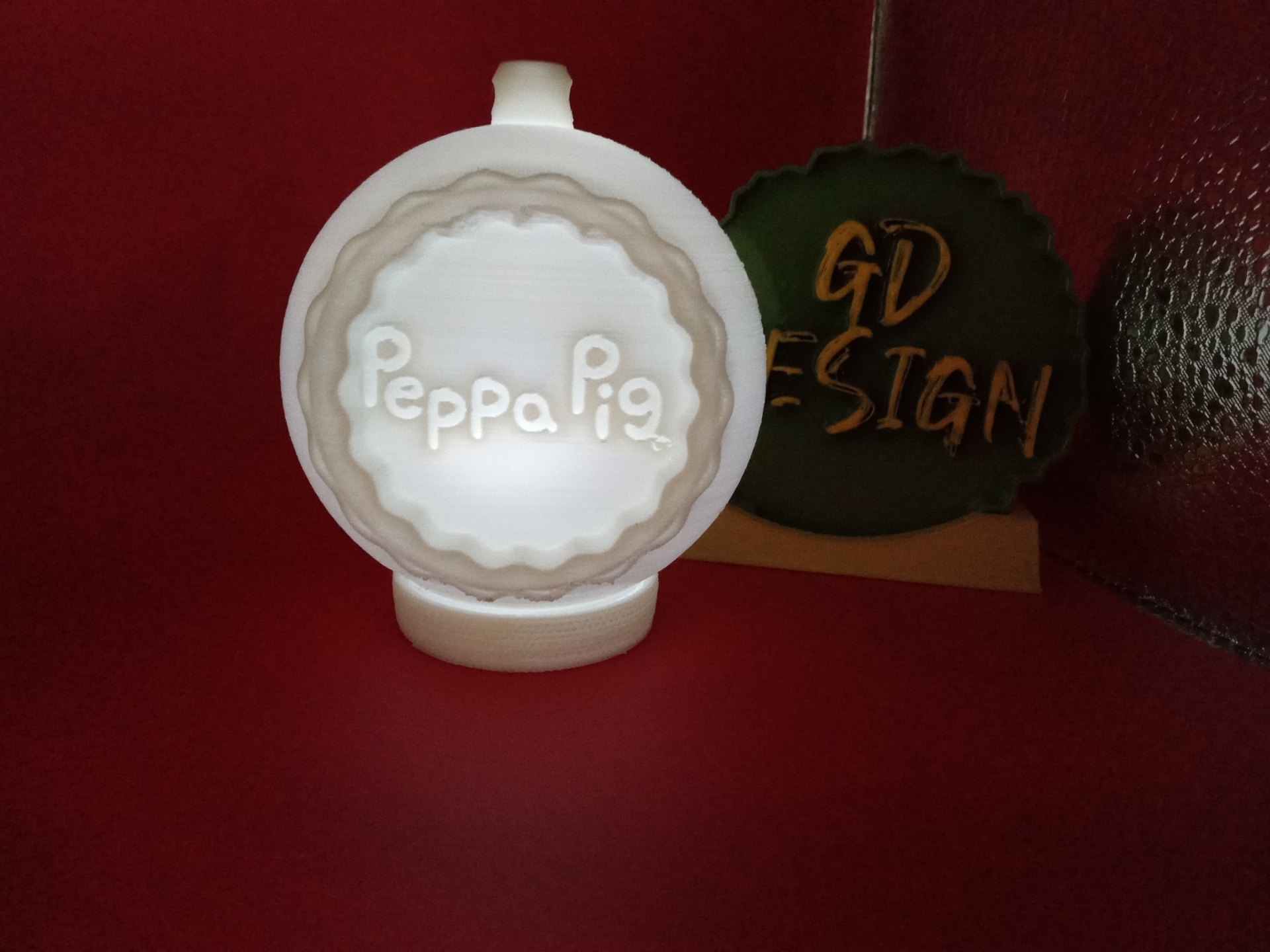 peppa cerdo Navidad ornamento te ligero leyendo partido Luz noche oficina niños habitación Arte decoración hombre cueva cobertizo 3D print model - Mito3D