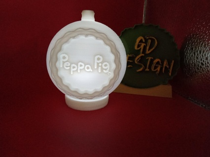 peppa cerdo Navidad ornamento te ligero leyendo partido Luz noche oficina niños habitación Arte decoración hombre cueva cobertizo 3d print model - Mito3D