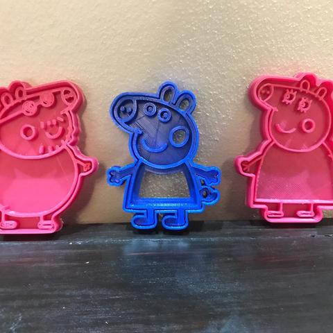 peppa pig cookie cutter tool 3D print model - Mito3D