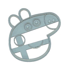 peppa pig cookie cutter fondant pig-peppa tool 3d print model - Mito3D