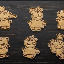 peppa pig cookie cutter set 6 home cartoon stamp cookies cook cithen cutters 3d print model - Mito3D