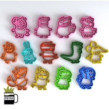 peppa pig family & friends fondant cookie cutter mould 3d print model home breakfast cutters fox cat candy rabbit emily zoe fredy suzy pedro dany mom daddy georg bookmarks handicrafts clay porcelain decoration molds moulds cokkie cookies 3d print model - Mito3D