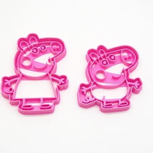 peppa pig x2 george cookie cutter cutting biscuits home sharp-edged 3d print model - Mito3D