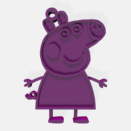 peppa porc porte clés bijoux 3D print model - Mito3D