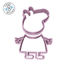 peppa pig silhouette - cookie cutter fondant gadget mummy daddy george polymer clay pastry baking birthday 3d print model - Mito3D