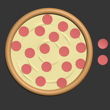 pepperoni Pizza Sanat Gıda dekorasyon hediye pizzacı dilim 3d print model - Mito3D