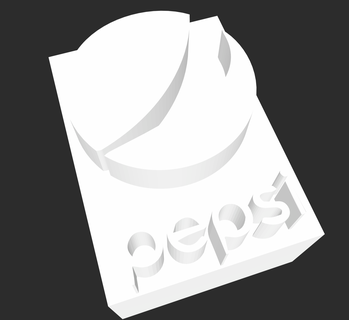 Pepsi logotipo ficar pé placa símbolo 3d print model - Mito3D