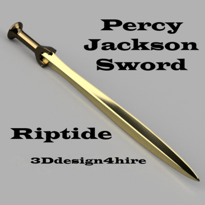 percy jackson riptide kılıç olimpiyatçılar bıçak ağzı demi tanrı kan zeus poseidon şiş anaklusmos göksel bronz xiphos yunan titan 3d print model - Mito3D