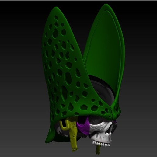 perfect cell skull art calaera bust busto z ball drag n c lula 3D print model - Mito3D