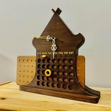 perpetuo desktop legno calendario orologio legna pla scrivania quarzo ufficio sala casa cucina decorazione home decor per sempre 3d print model - Mito3D