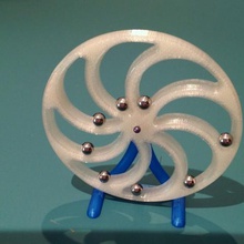 perpetual motion leonardo da vinci game balls wheel toy 3d print model - Mito3D