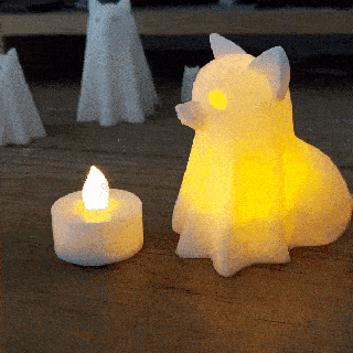 cachorros fantasma assustador coleção Casper decoração Bruxas cão cachorro luminária brinquedo savana brilho escuro morto arte animal medo Chá leve luz 3d print model - Mito3D