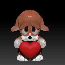 perro giordano triste cane San Valentino giorno moda regalo 2022 febbraio 3d print model - Mito3D