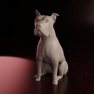 perro pitbull realista Arte perro mascota pitbull realista 2023 navidad amor animal cayó raza 3d print model - Mito3D