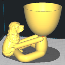 perrobert v2 robert flowerpot pots planter family plant dog 3d print model - Mito3D