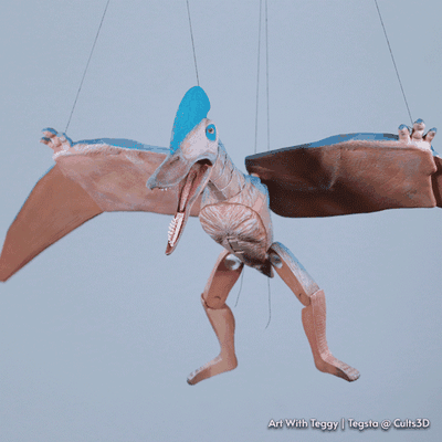 perada articulado pterodáctilo brinquedo fofa dinosuar posivel impressão in colocar fácil jurássico parque presente diversão pintura 3d print model - Mito3D