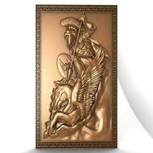Perseu pégaso cnc peseus grego mitologia bas relief arte fantasia cavalo espartano soldado 3d print model - Mito3D