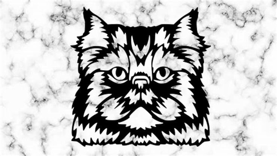 persiano gatto casa Luna deco vegano animale decorazione tavolo parete 3d print model - Mito3D
