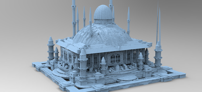 Farsça sci fi Saray katedral 3 Kent kale karmaşık Antik günün resmi trend anıt Tarih orta mimari Kitbash fantezi takım kule kilise bina kan yoluyla bulaşan oyun sokak 3d print model - Mito3D