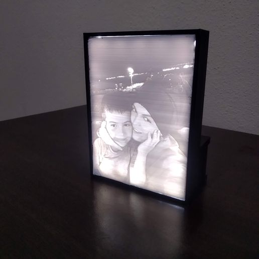 pessoal gravado cenário quadro Armação 1 luminária 3d foto lâmpada mesa presente família namorados 3D print model - Mito3D