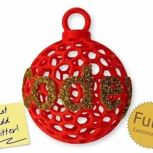 personalised voronoi sphere christmas bauble decoration decorations ornament tree craft crafting custom customizable customized customizer gift glitter openscad art 3d print model - Mito3D