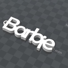 personalizable keychain barbie art door keys 3d print model - Mito3D