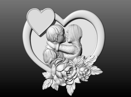 kişiselleştirilebilir sevgi dolu kucaklamak çiçek kolye 3d kalp takı altın yazdırılabilir mücevher Aşk sevgili moda modeller düğün gümüş nişan romantik aşk tanrısı evlilik şefkat 3d print model - Mito3D