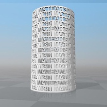 3d kişiselleştirilebilen kalem porselen ma takım sanat kule mektuplar pi keçeleri ofis pot 3d print model - Mito3D
