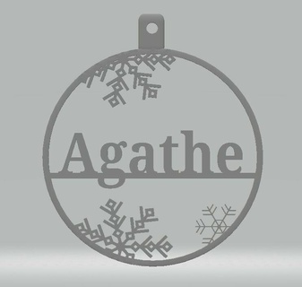 personalized bauble agathe Home #noel #boule #christmas 3d print model - Mito3D