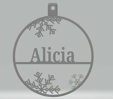 kişiselleştirilmiş önemsiz Alicia ev Noel yakmak 3d print model - Mito3D