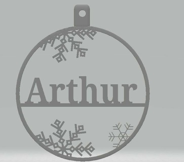 personalisiert Flitter Arthur Zuhause Haus noel brennen Weihnachten 3d print model - Mito3D