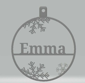 kişiselleştirilmiş önemsiz Emma ev Noel yakmak 3d print model - Mito3D