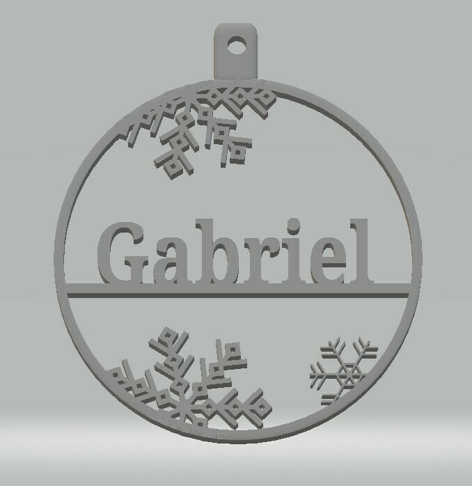 personnalisé babiole Gabriel Accueil maison noel brûler Noël 3D print model - Mito3D