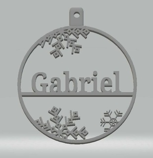 kişiselleştirilmiş önemsiz Gabriel ev Noel yakmak 3d print model - Mito3D
