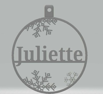 personnalisé babiole Juliette Accueil maison noel brûler Noël 3d print model - Mito3D