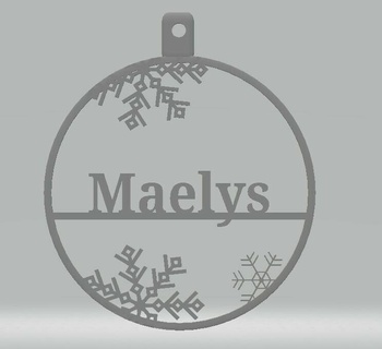 personalisiert Flitter Maelys Zuhause Haus noel brennen Weihnachten 3d print model - Mito3D