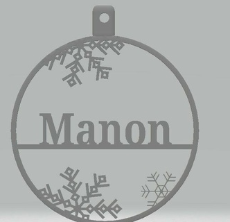 kişiselleştirilmiş önemsiz Manon ev Noel yakmak 3d print model - Mito3D
