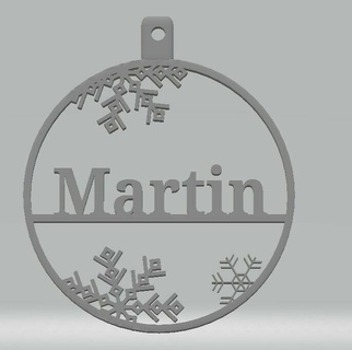 personalizzato pallina martin casa noel bruciare Natale 3d print model - Mito3D
